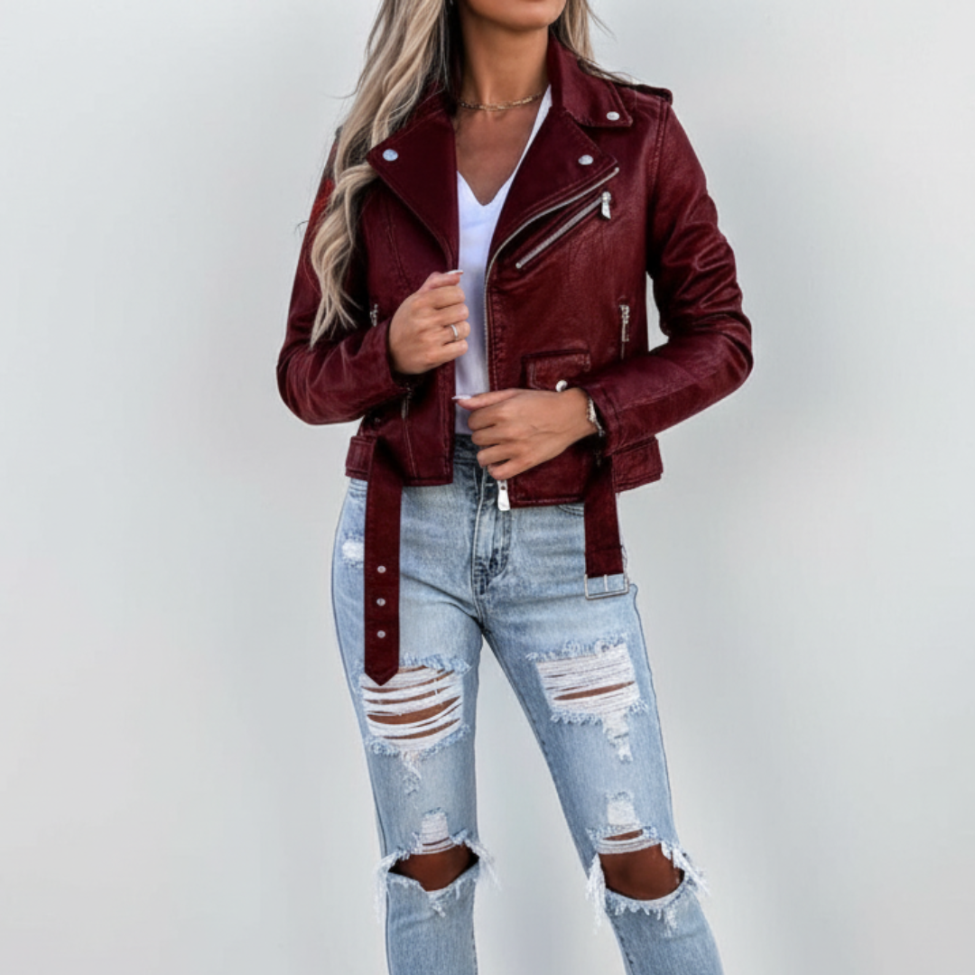 Adira Faux-Leather Moto Jacket