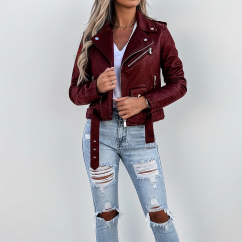 Adira Faux-Leather Moto Jacket