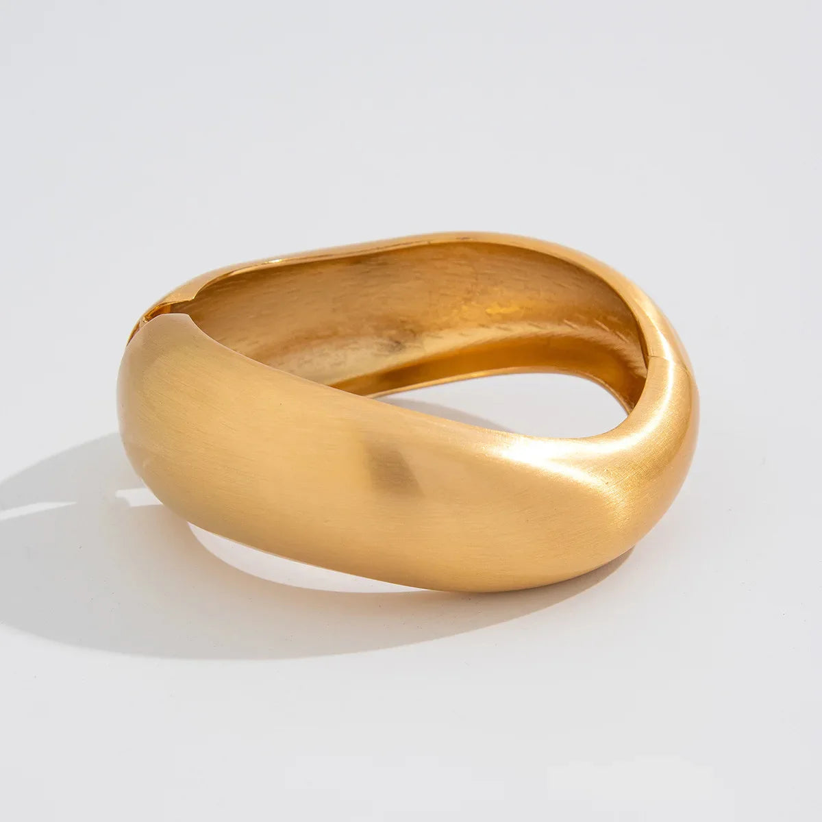 Bold Sculpted Gold Statement Bangle