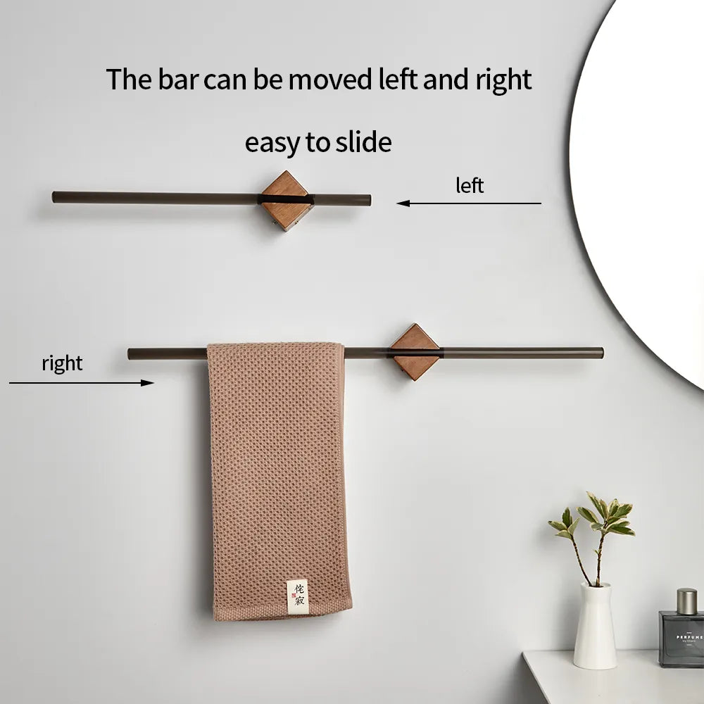 Mahogany Sliding Towel Rack
