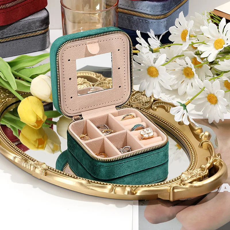 Velvet Travel Jewelry Storage Case