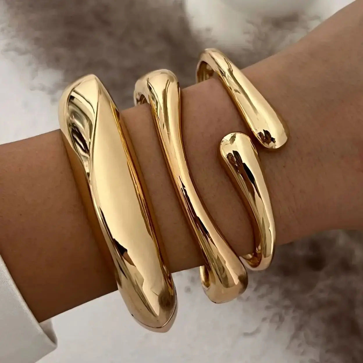 Sculpted Metal Statement Cuff Bracelet