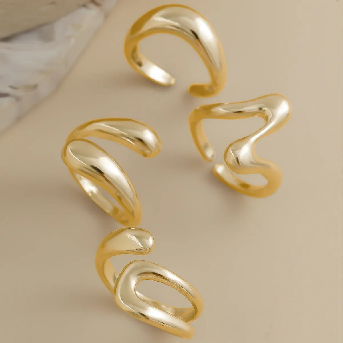 Sculpted Metal Adjustable Ring Set