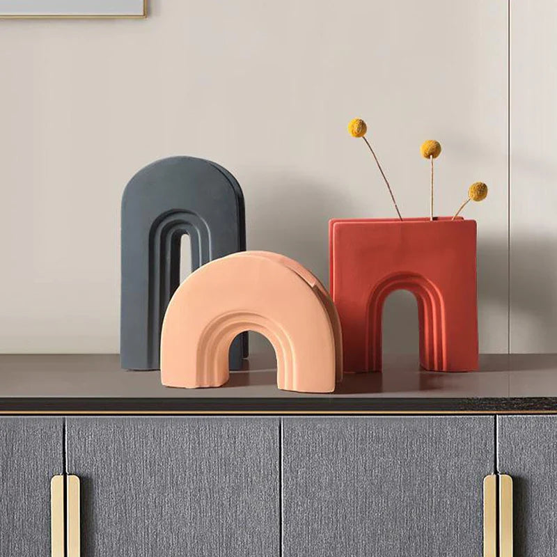 Modern Nordic Geometric Ceramic Vase