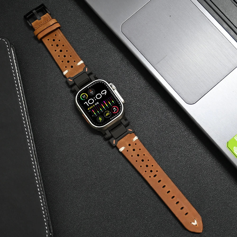 Luxury Leather Strap for Apple Watch – Timeless Style & Comfort