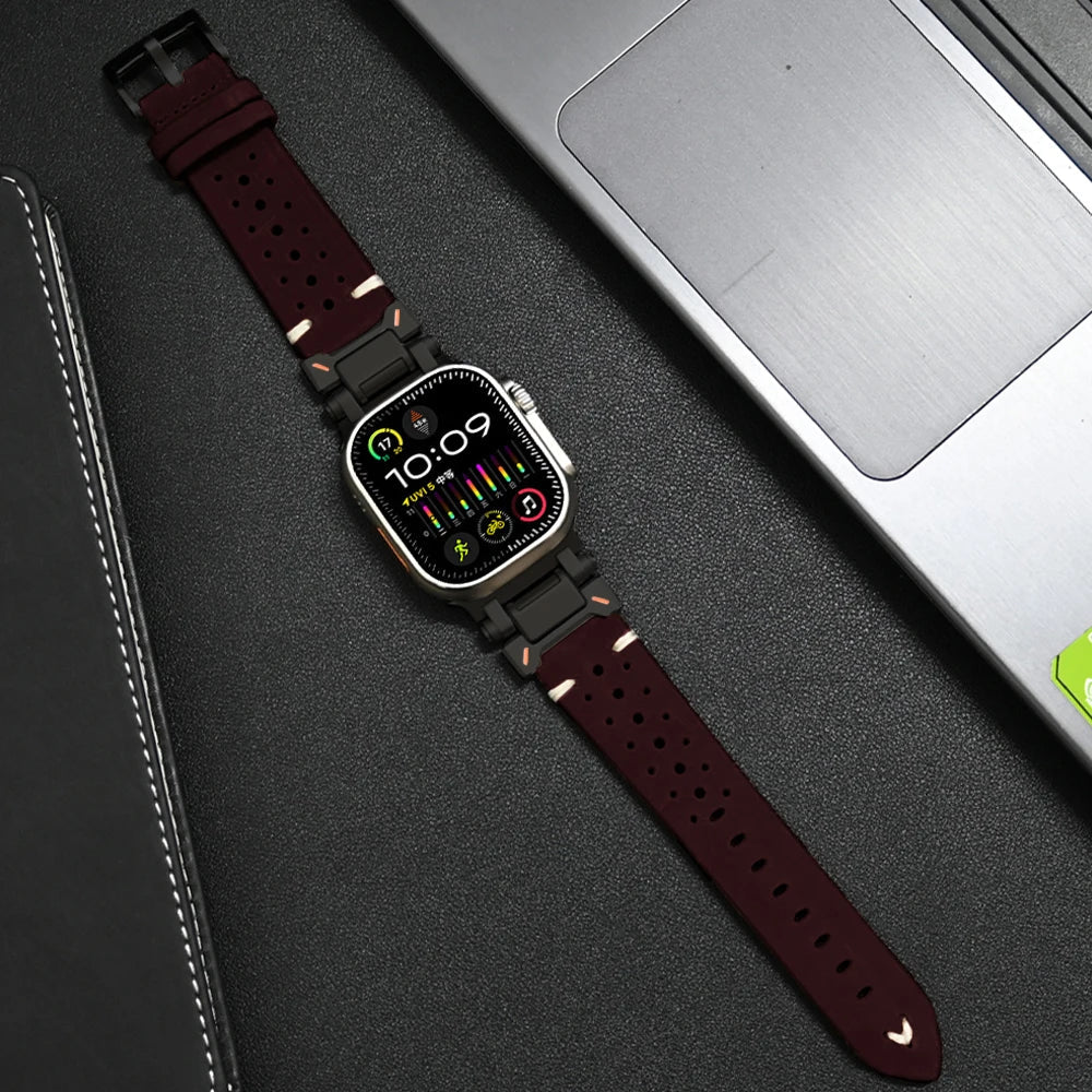 Luxury Leather Strap for Apple Watch – Timeless Style & Comfort