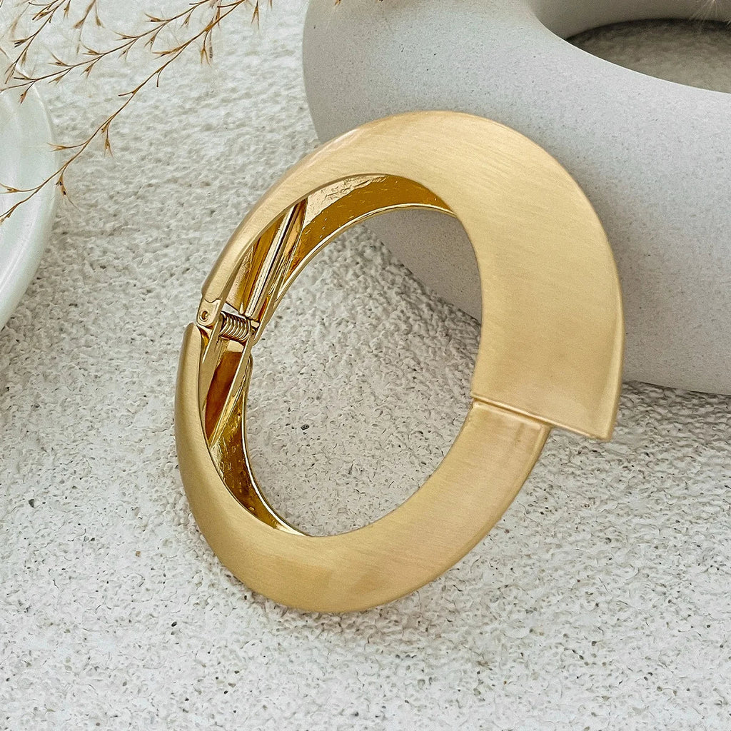 Bold Sculpted Gold Statement Bangle