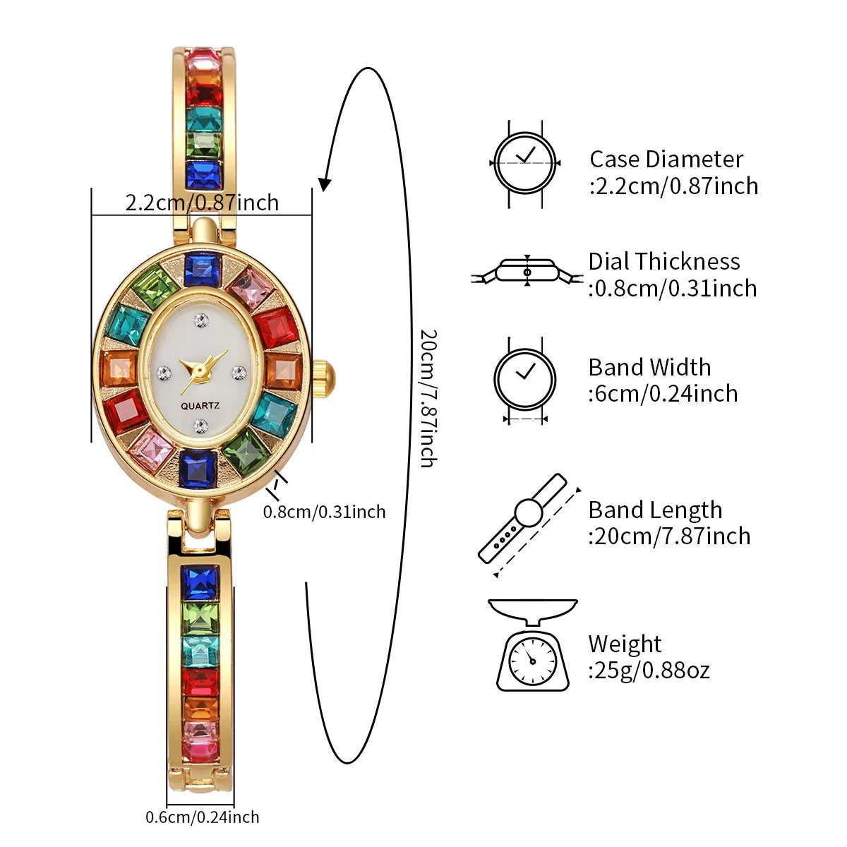 Solaria Gemstone Bracelet Watch