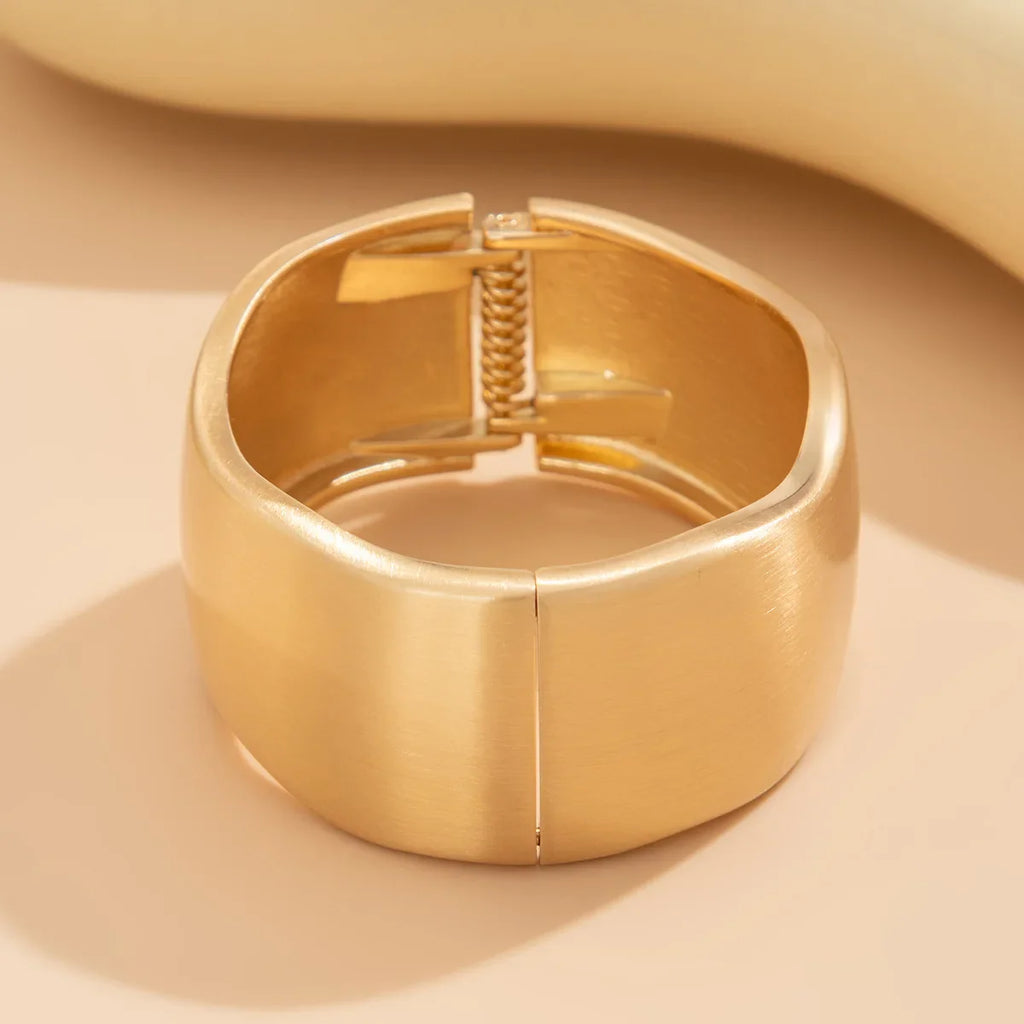 Bold Sculpted Gold Statement Bangle