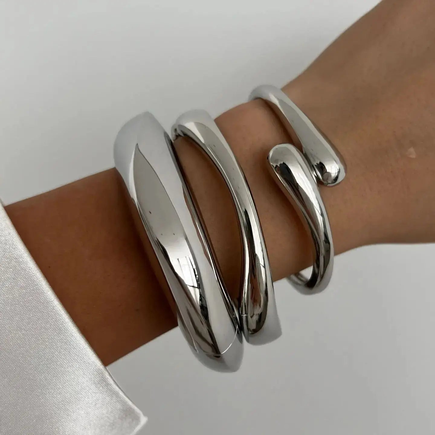 Sculpted Metal Statement Cuff Bracelet