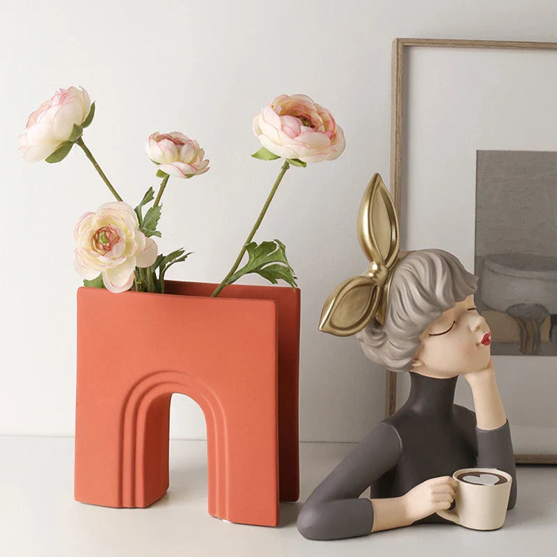 Modern Nordic Geometric Ceramic Vase
