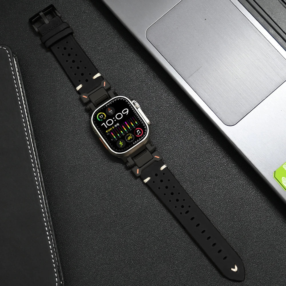 Luxury Leather Strap for Apple Watch – Timeless Style & Comfort
