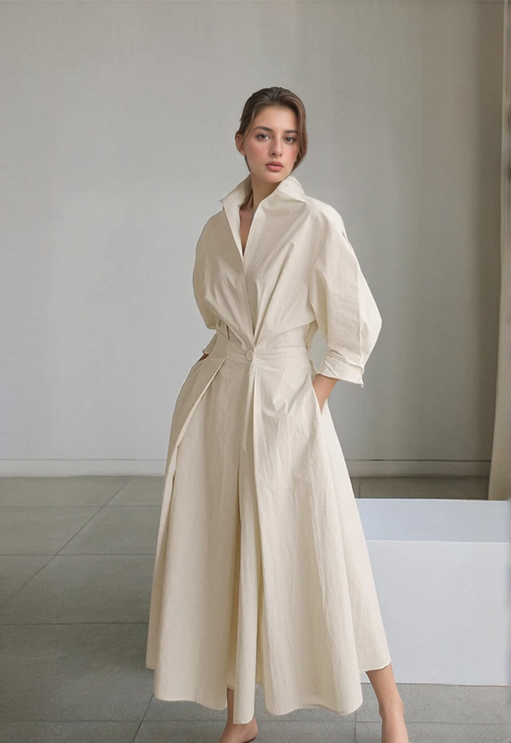 Elara Pleated Maxi Dress
