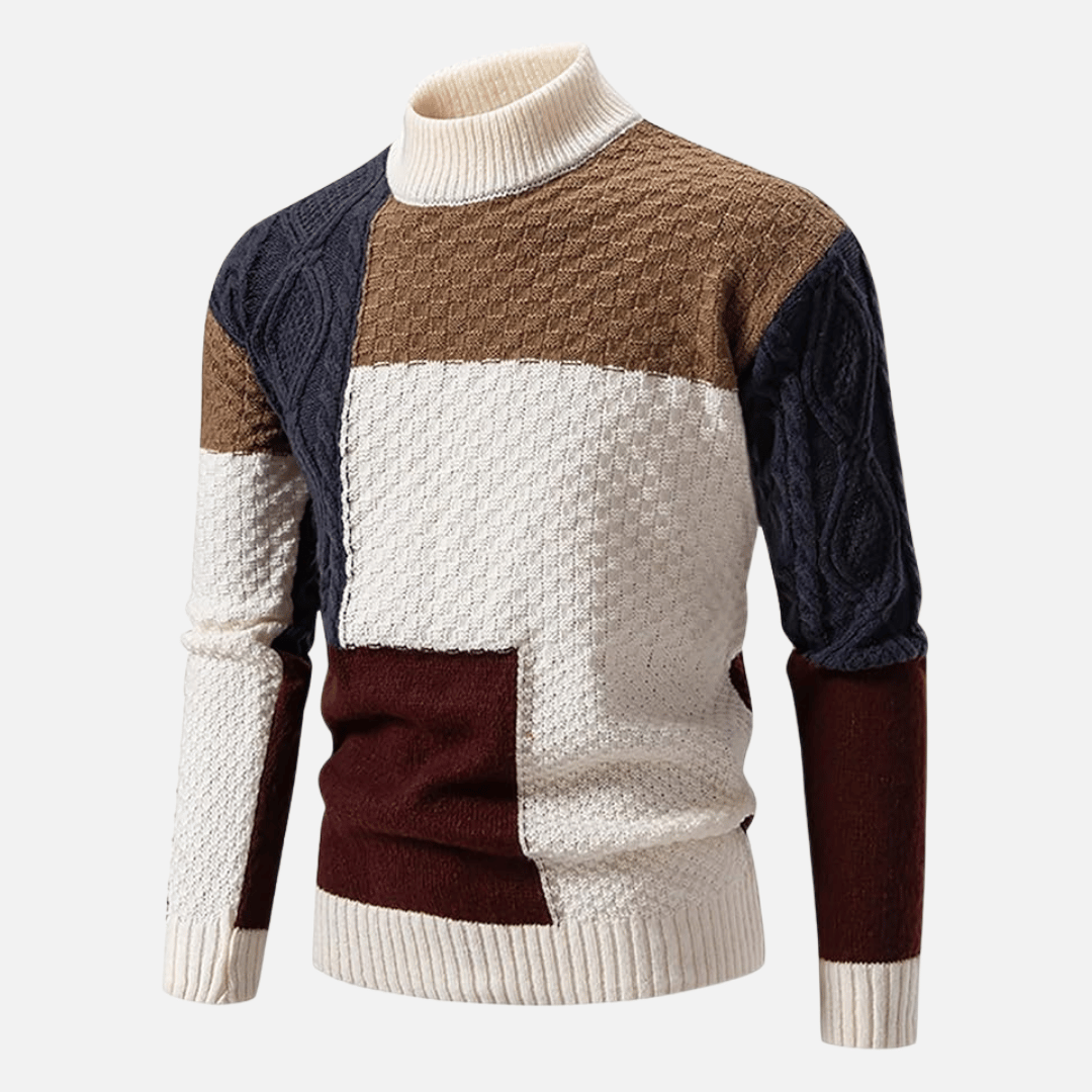 Lydon Patchwork Knit Sweater