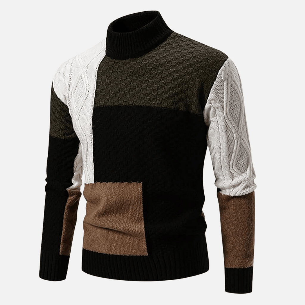 Lydon Patchwork Knit Sweater