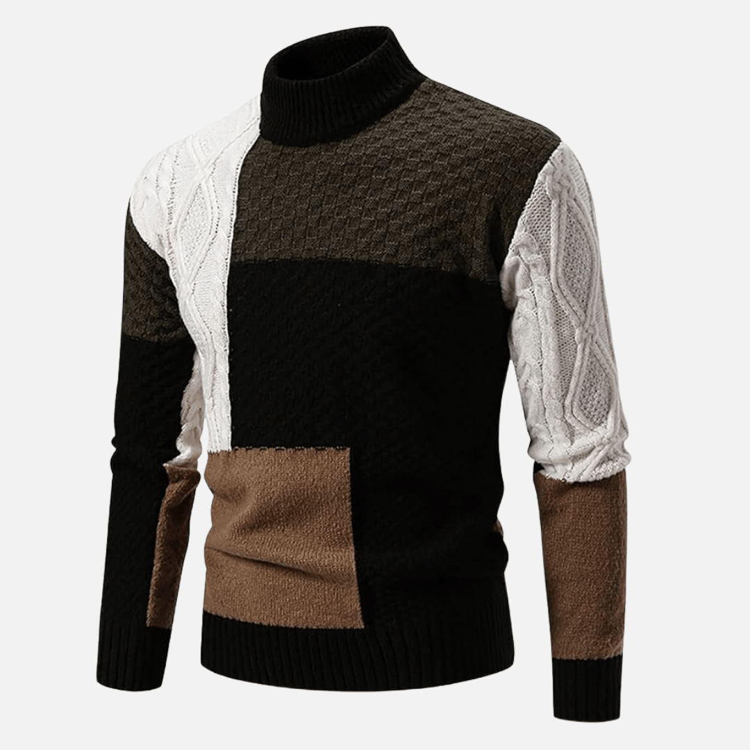 Lydon Patchwork Knit Sweater