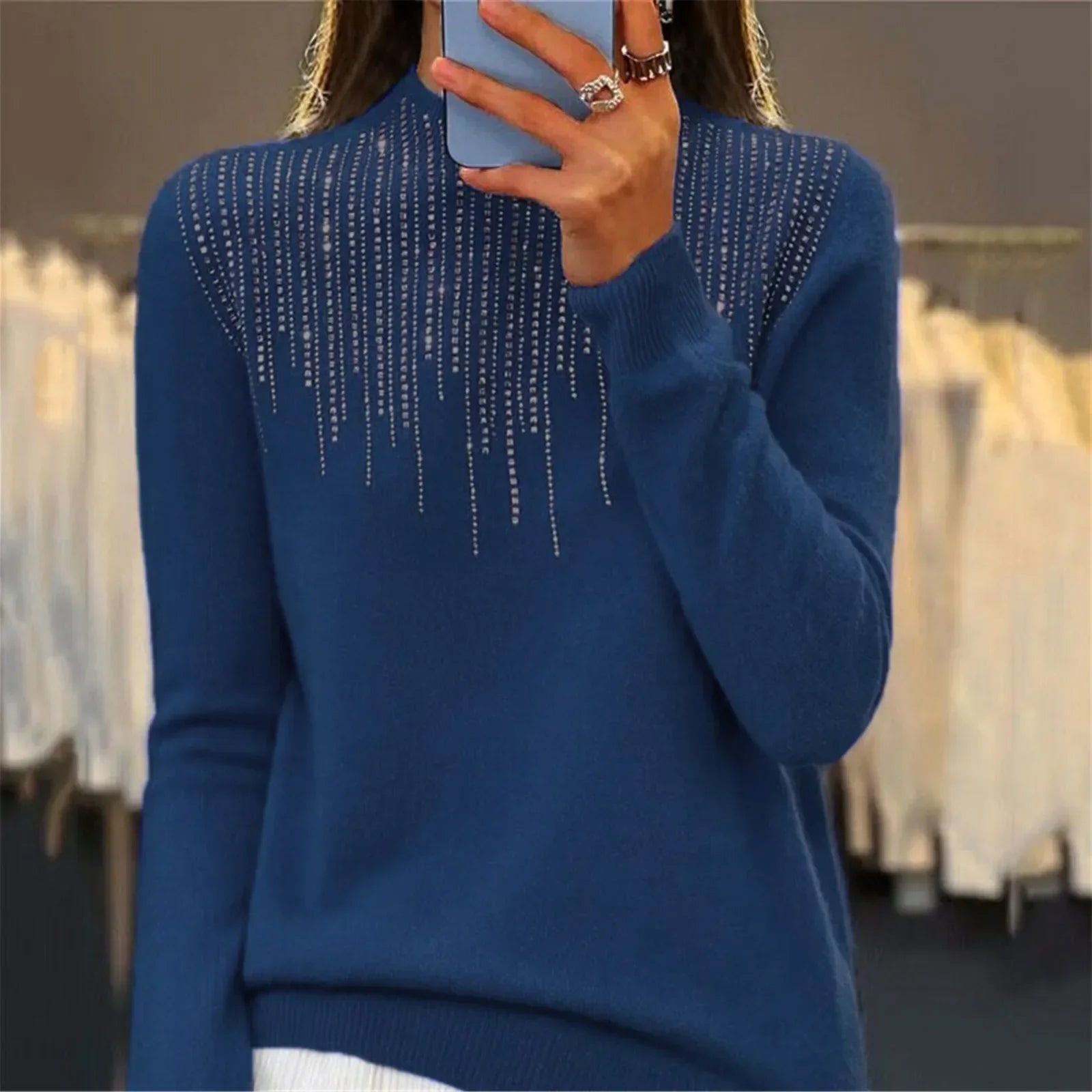 Monaco Sequin Turtleneck Sweater