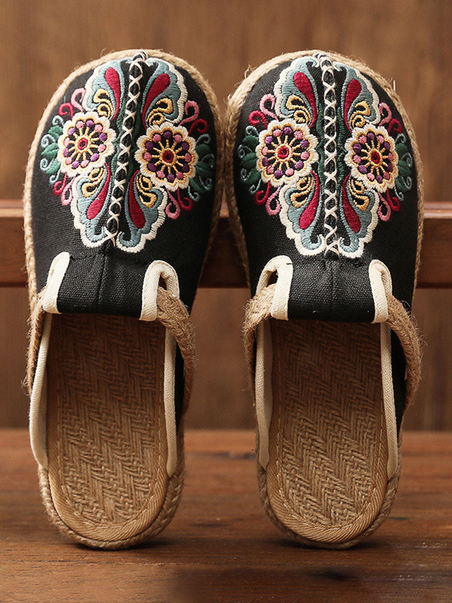 Amara Retro Embroidered Floral Shoes