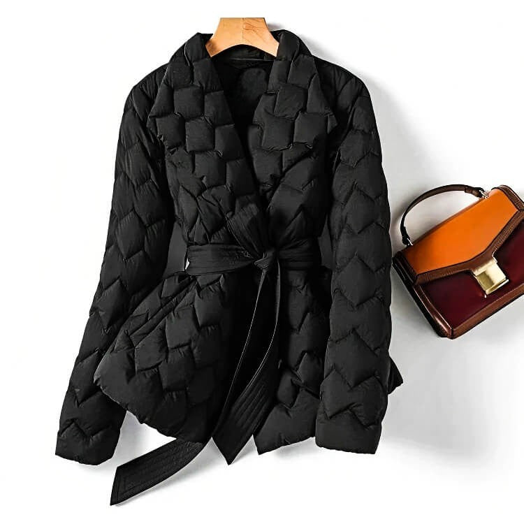 Aurelia Textured Belted Puffer Jacket