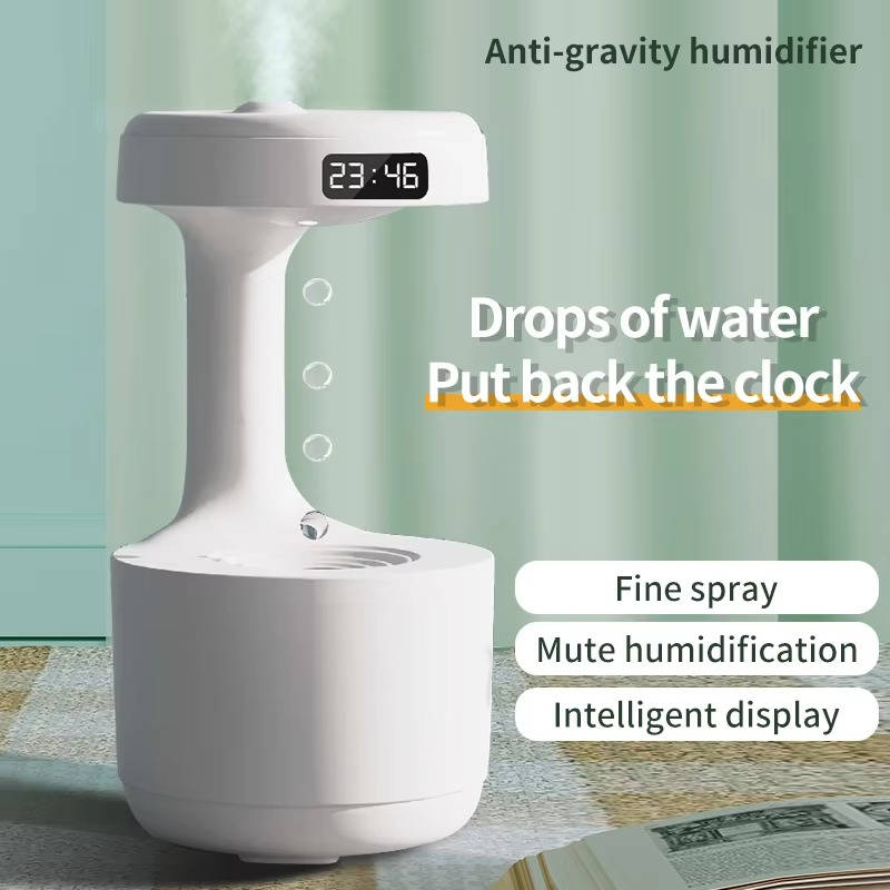 Small Humidifier with LED Display – Quiet Air Moisturizer for Home & Office