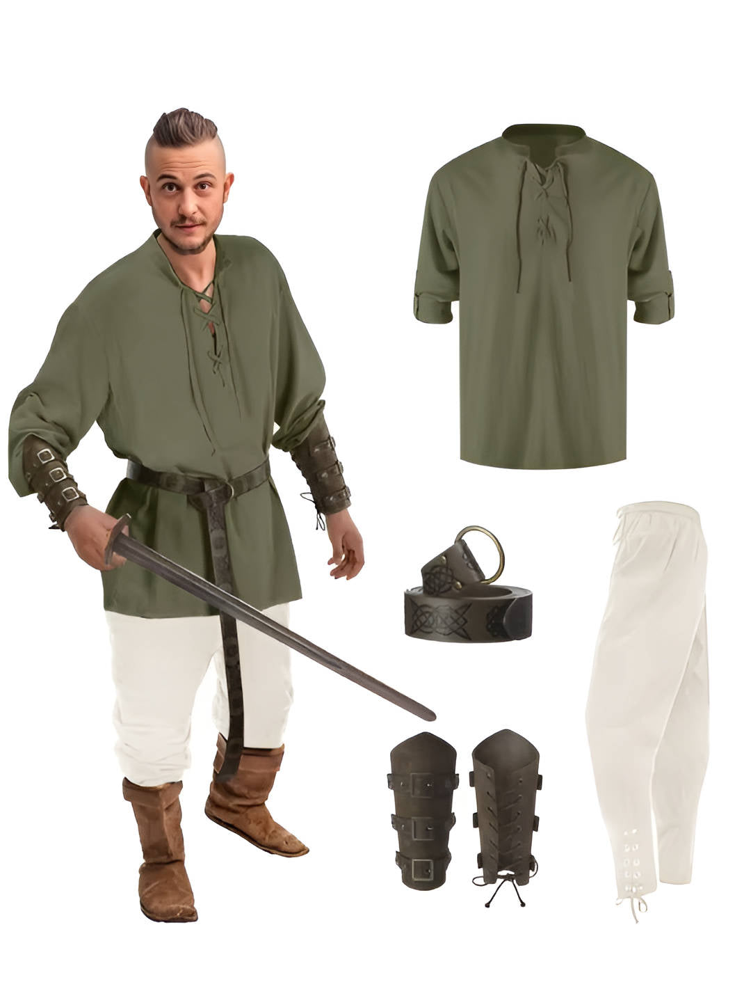 Men’s Medieval 4-Piece Costume Set