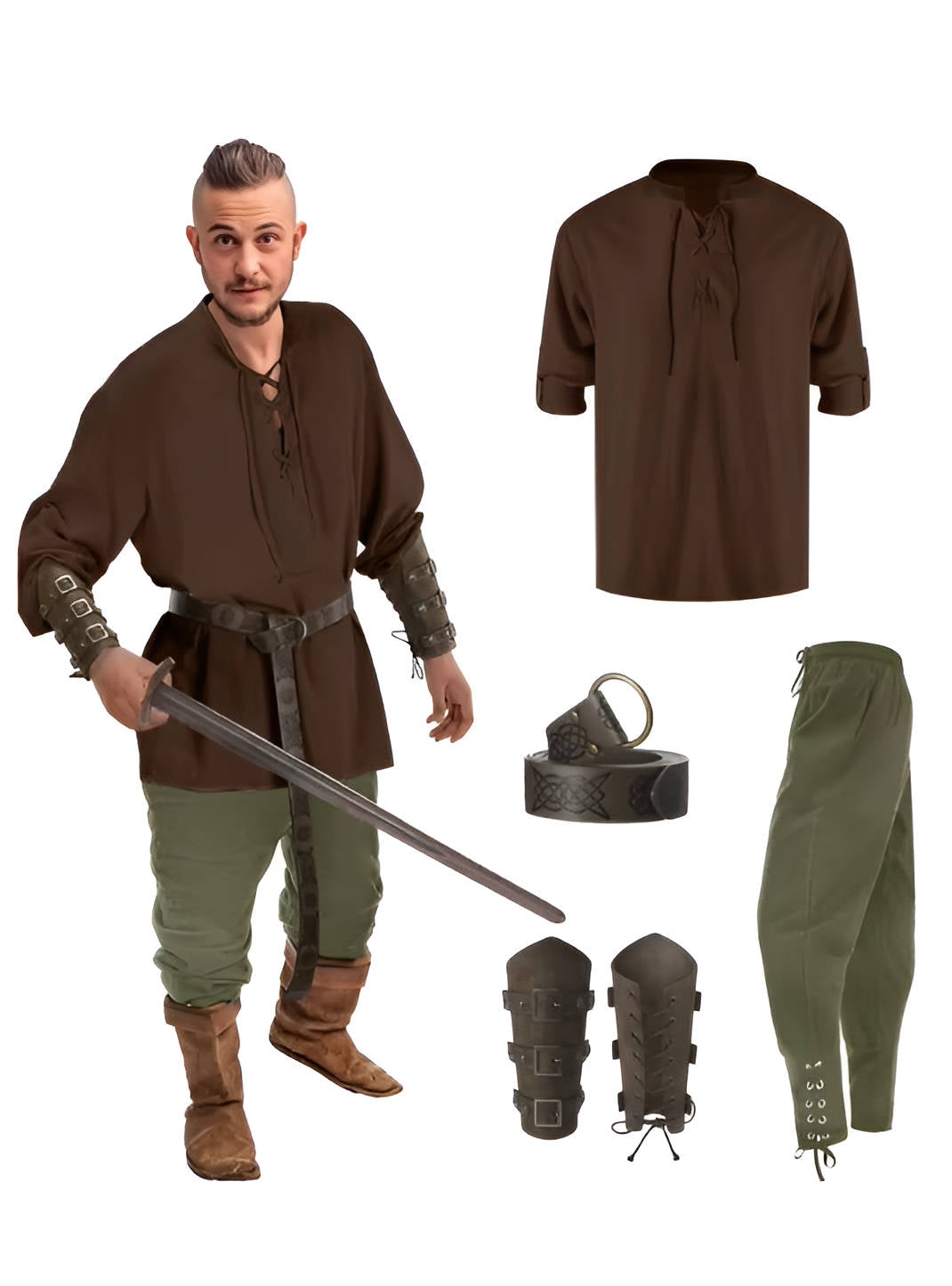 Men’s Medieval 4-Piece Costume Set
