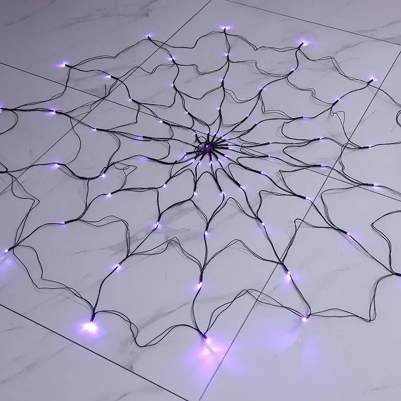 LED Spider Web String Lights  Description