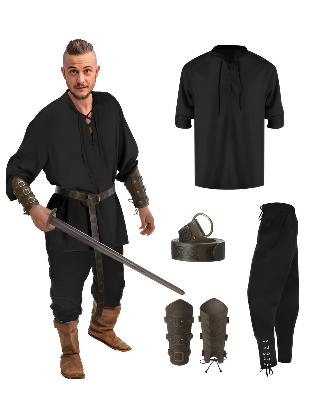 Men’s Medieval 4-Piece Costume Set