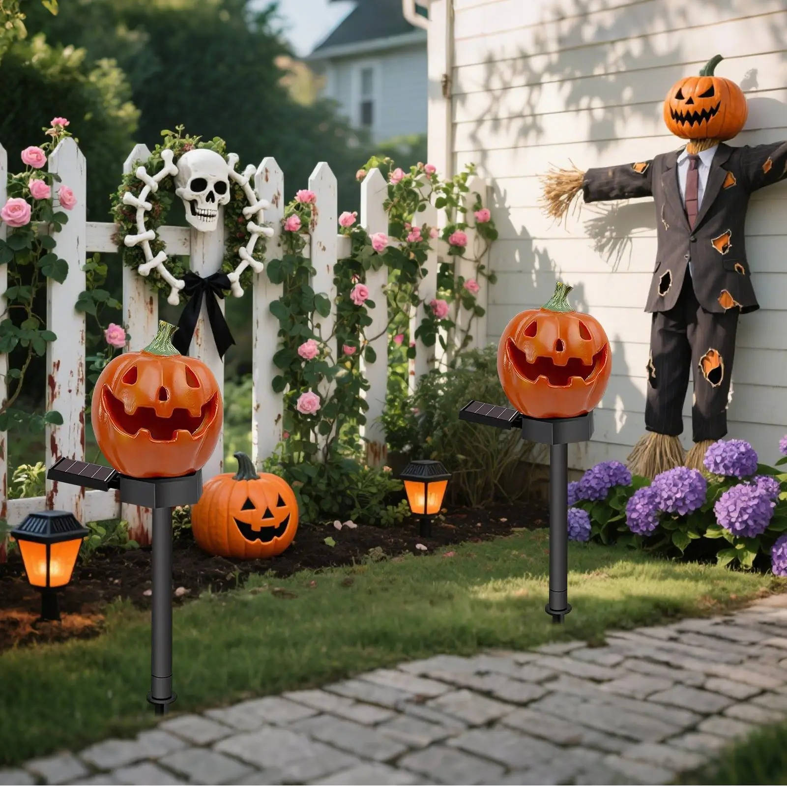 LED Pumpkin Pathway Lights for Outdoor Decoration