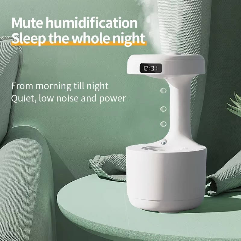 Small Humidifier with LED Display – Quiet Air Moisturizer for Home & Office