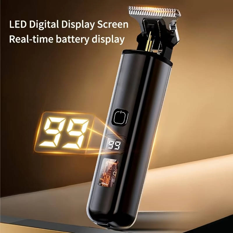 Professional Cordless Hair Clippers – Precision Trimmer with LED Display