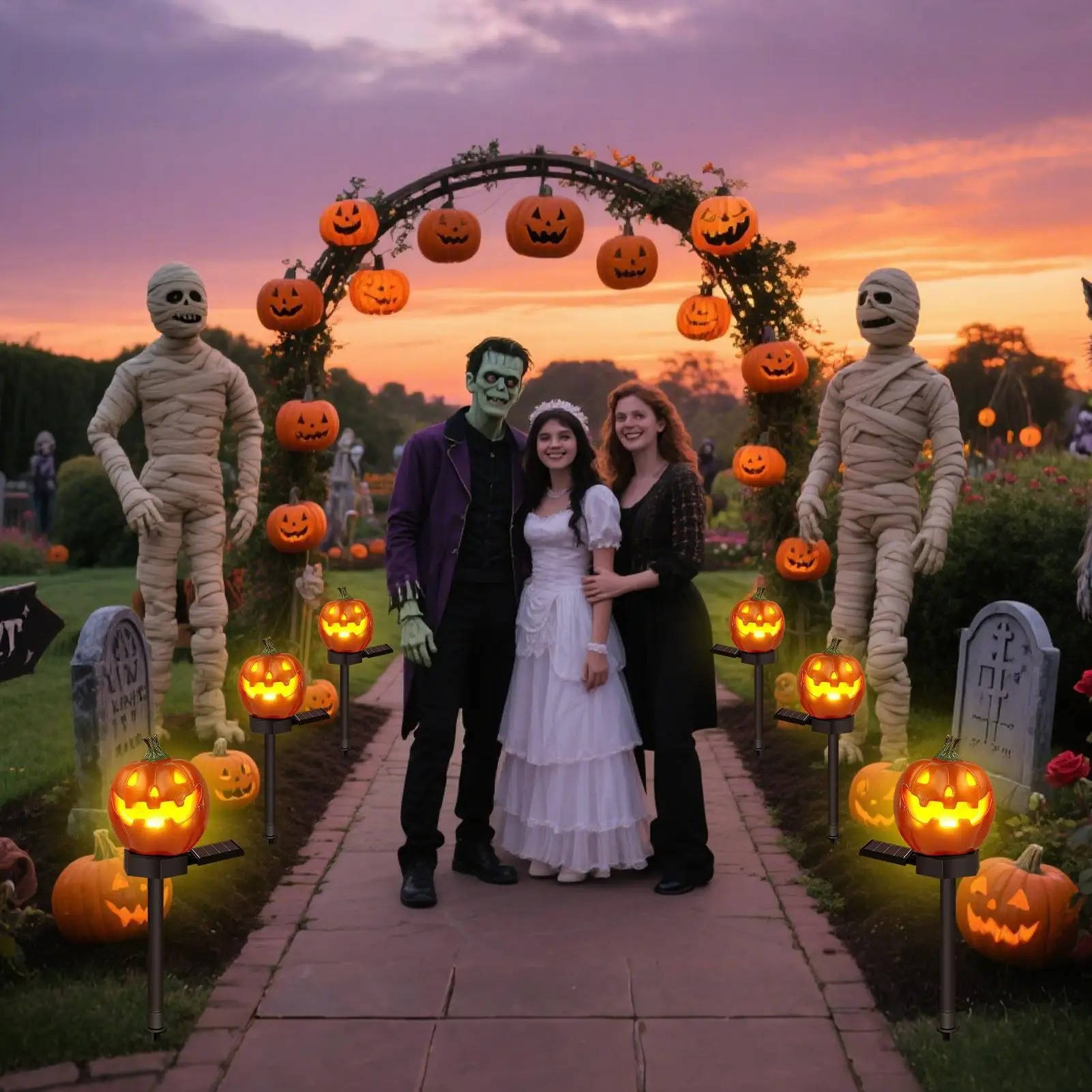 LED Pumpkin Pathway Lights for Outdoor Decoration