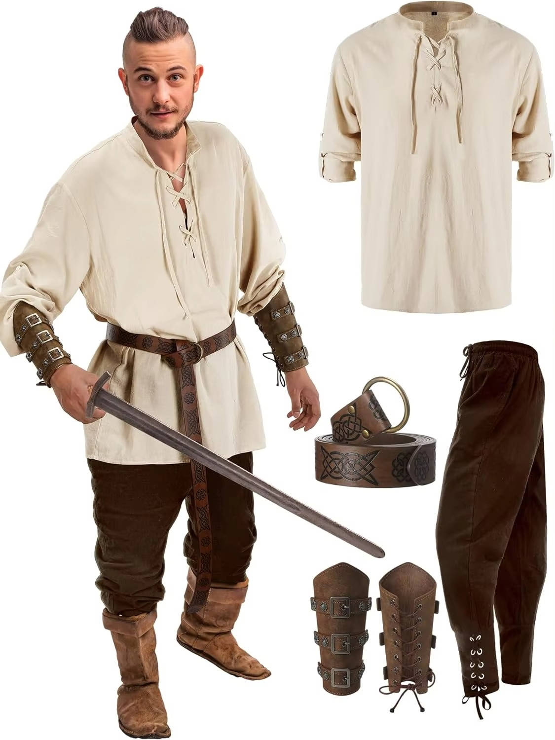 Men’s Medieval 4-Piece Costume Set