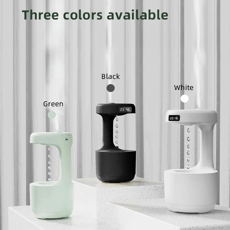 Small Humidifier with LED Display – Quiet Air Moisturizer for Home & Office