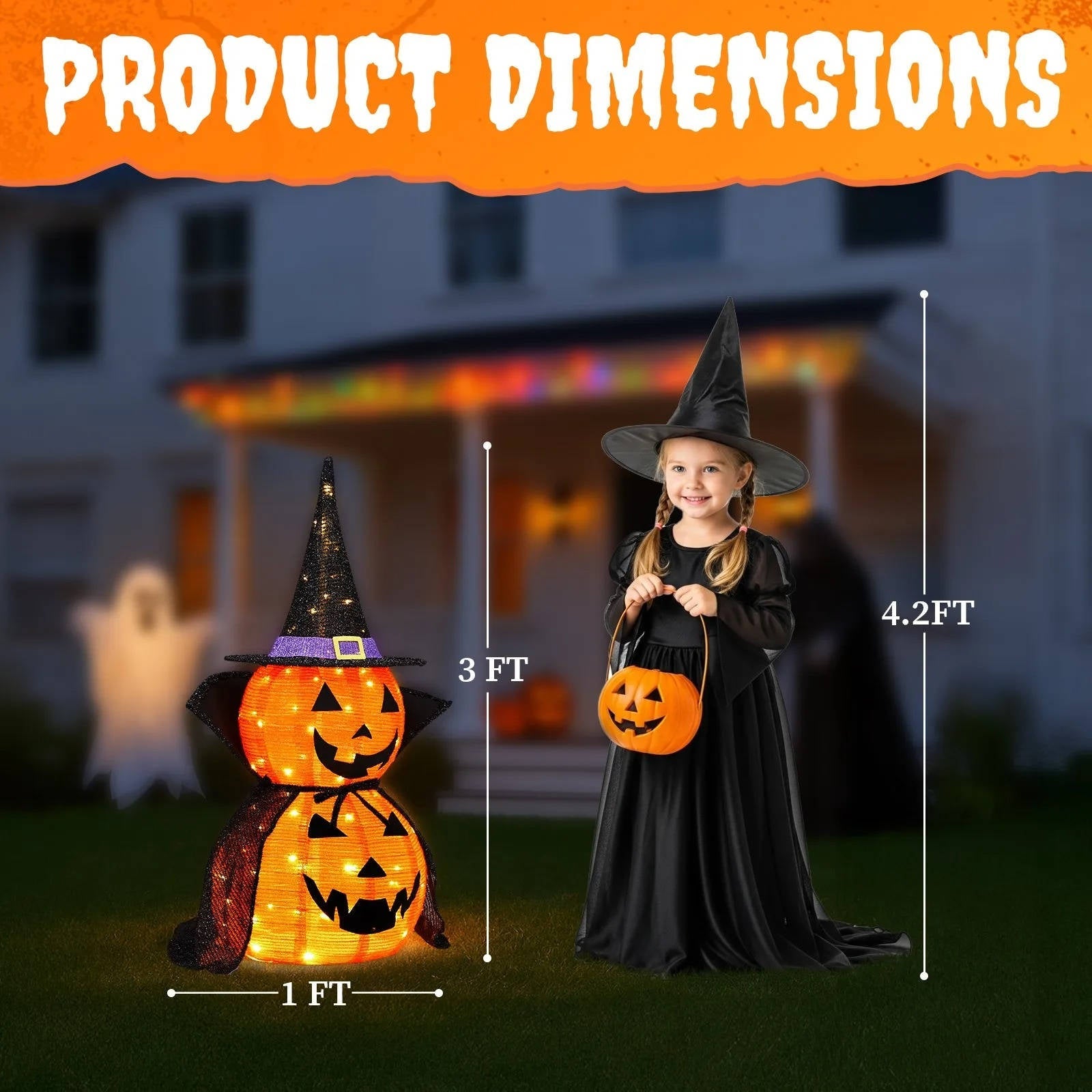 Collapsible LED Pumpkin Garden Decoration Set