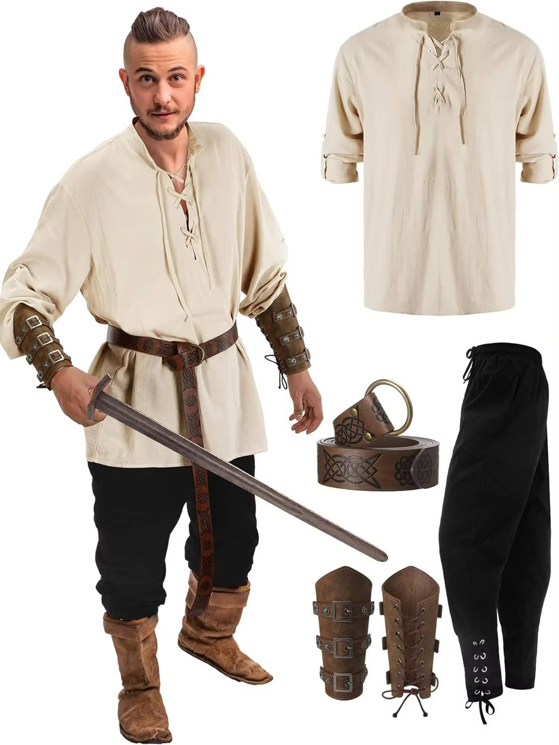 Men’s Medieval 4-Piece Costume Set