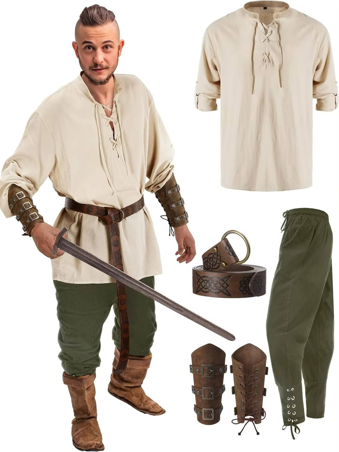 Men’s Medieval 4-Piece Costume Set