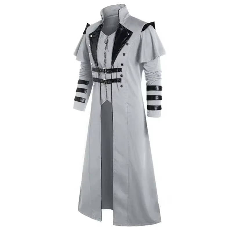 Men’s Medieval Warrior Costume – Long Robe with Armor Detail