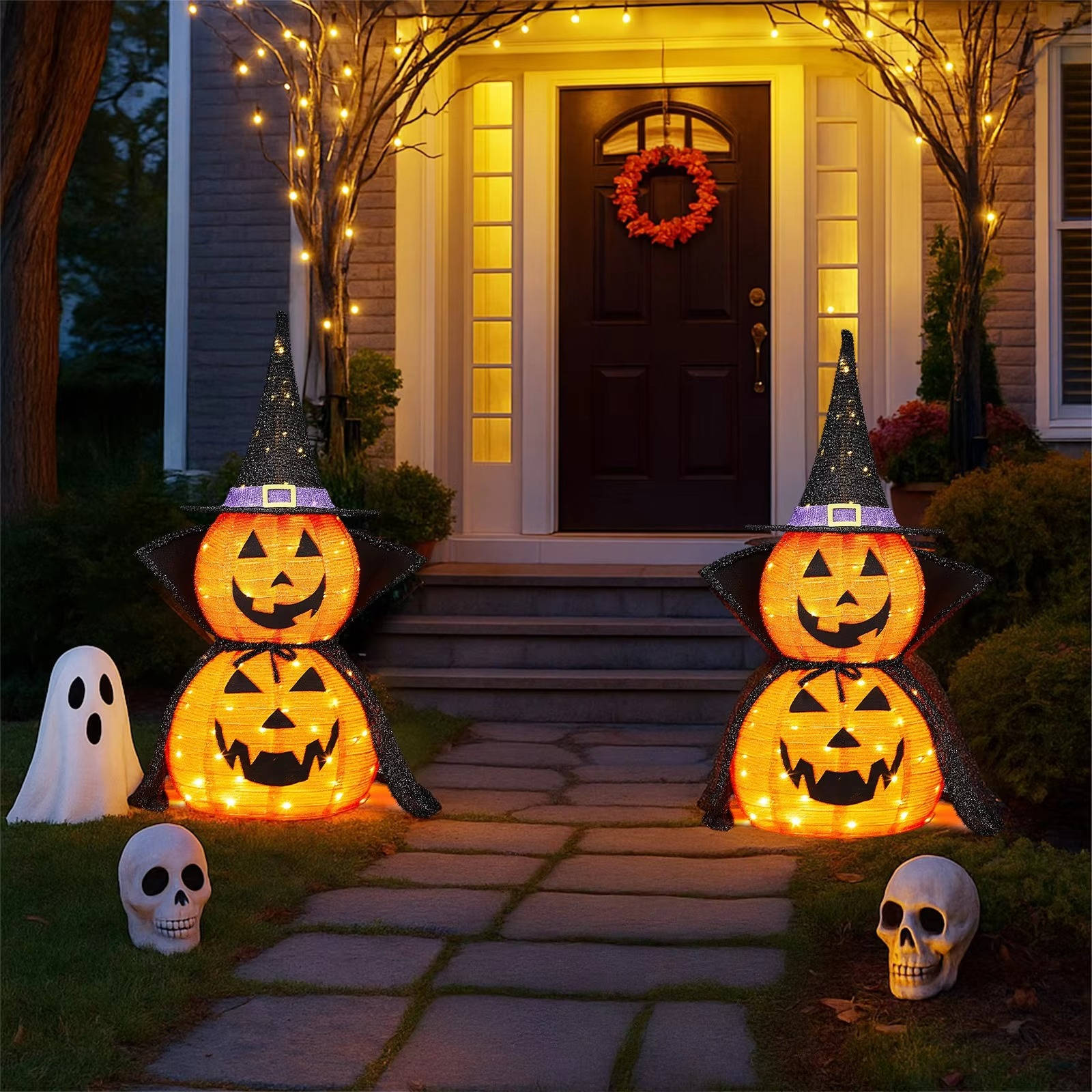 Collapsible LED Pumpkin Garden Decoration Set