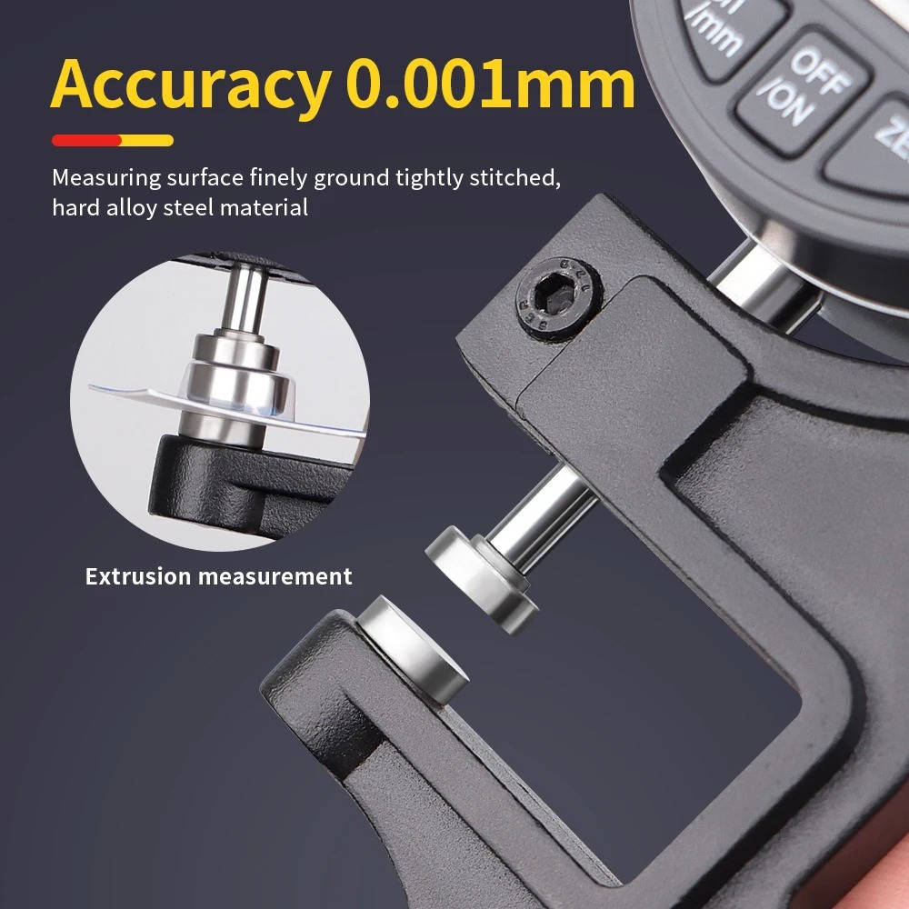 Digital Thickness Gauge – 0.001mm Precision for Paper, Cloth, Metal & More