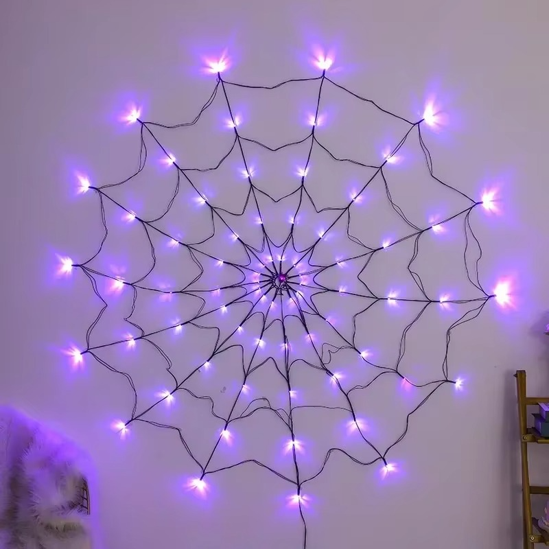 LED Spider Web String Lights  Description