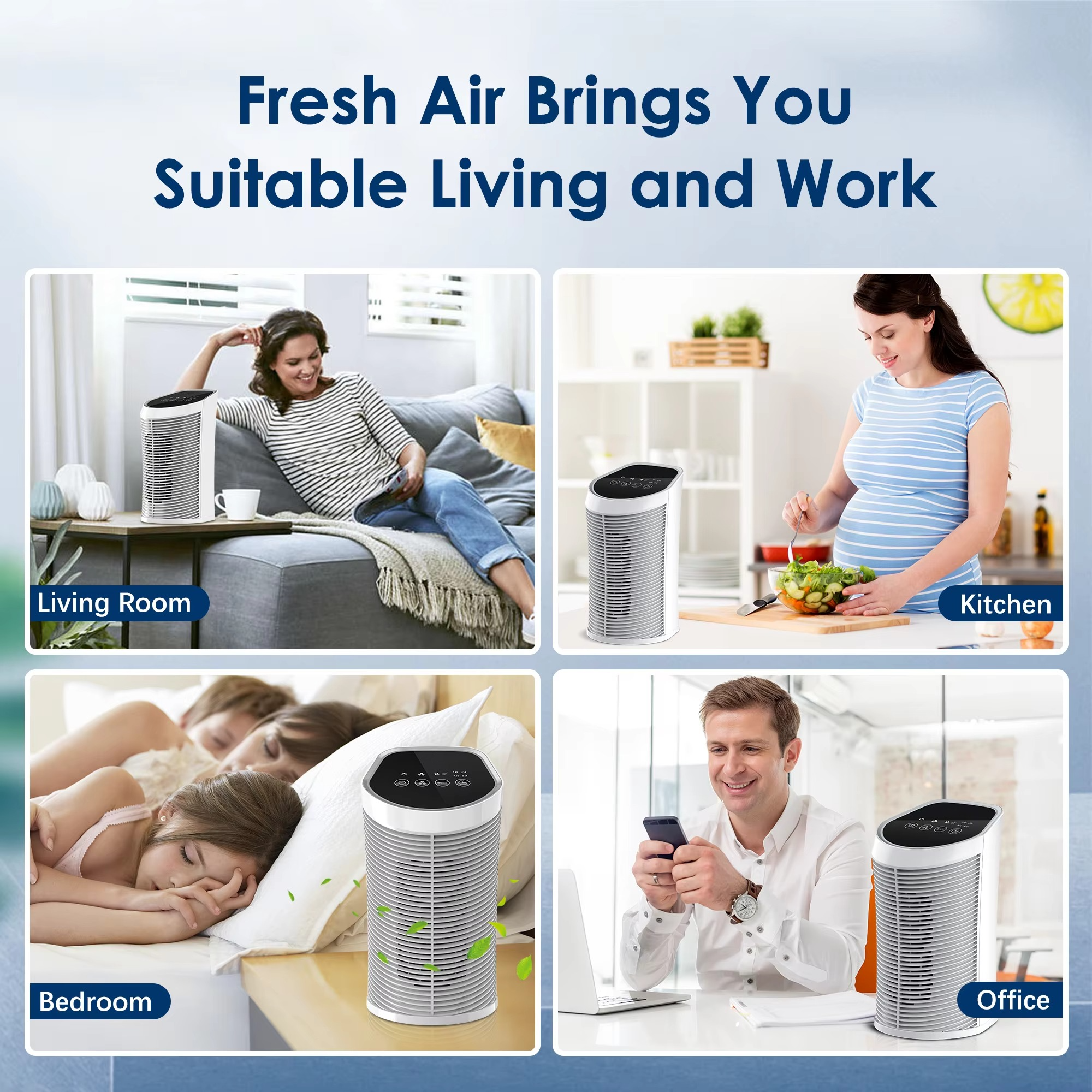 Compact HEPA Air Purifier – 200 sq. ft. Coverage, 99.9% Particle Removal