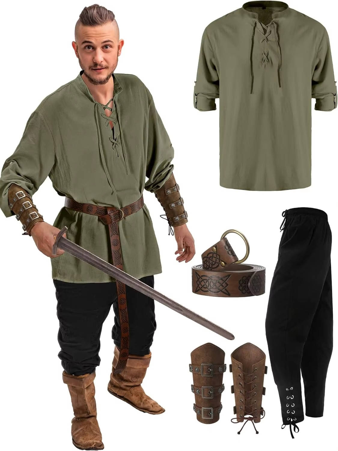 Men’s Medieval 4-Piece Costume Set