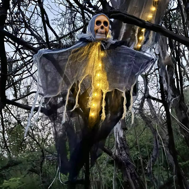 Glowing Skull Hanging Decorations – Set of Two