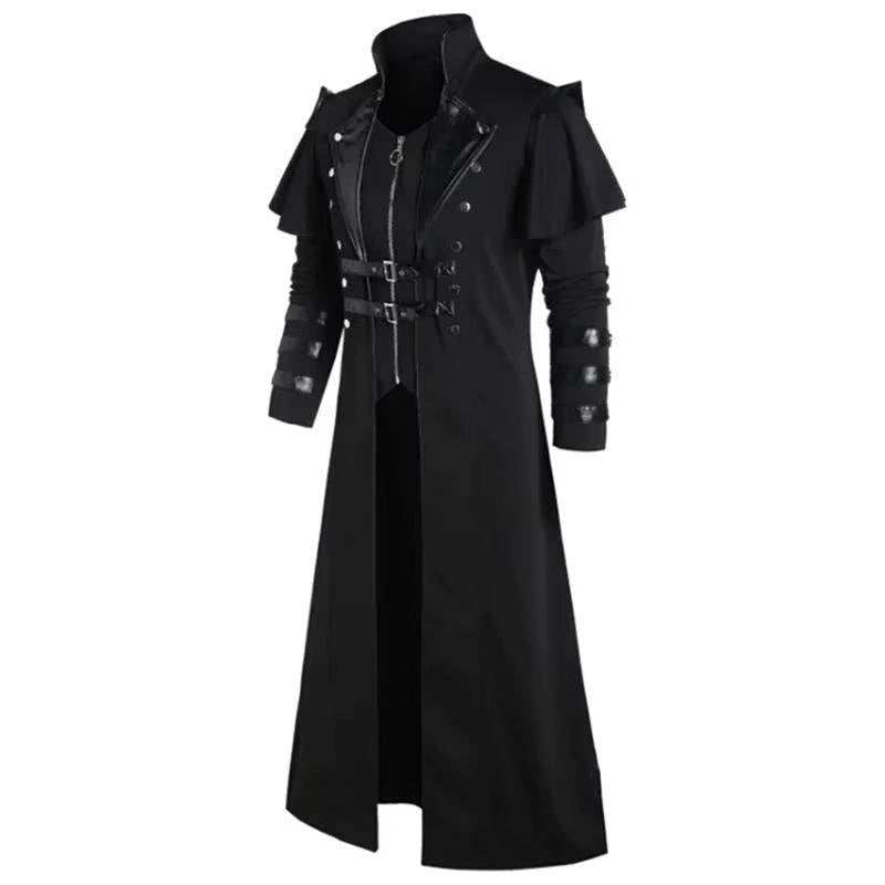 Men’s Medieval Warrior Costume – Long Robe with Armor Detail