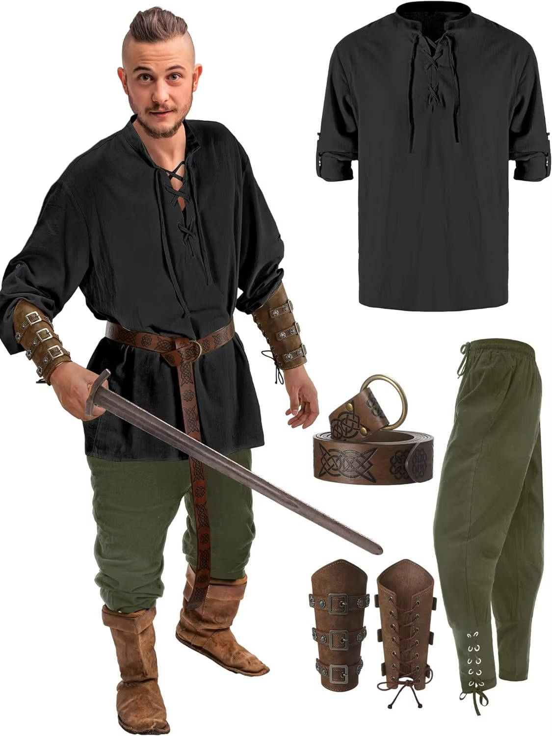 Men’s Medieval 4-Piece Costume Set