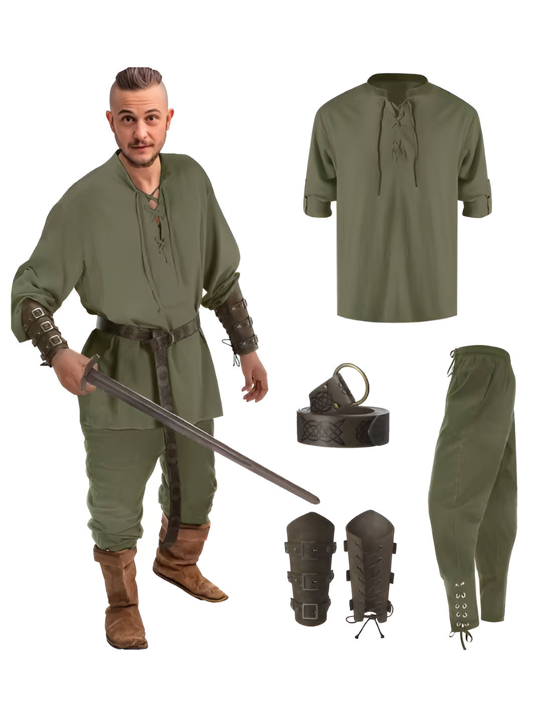 Men’s Medieval 4-Piece Costume Set