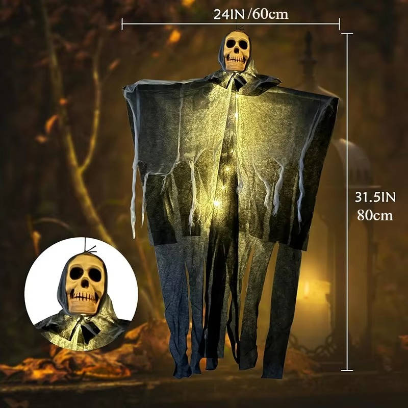 Glowing Skull Hanging Decorations – Set of Two