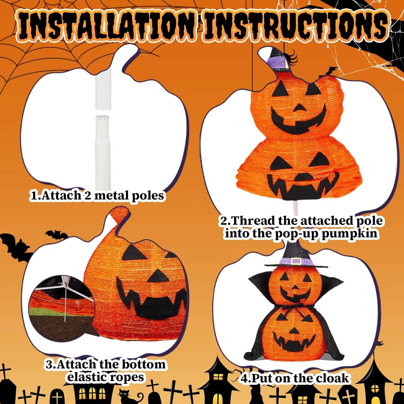 Collapsible LED Pumpkin Garden Decoration Set