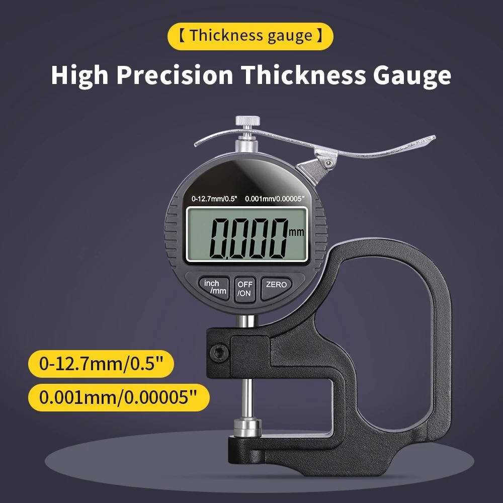 Digital Thickness Gauge – 0.001mm Precision for Paper, Cloth, Metal & More